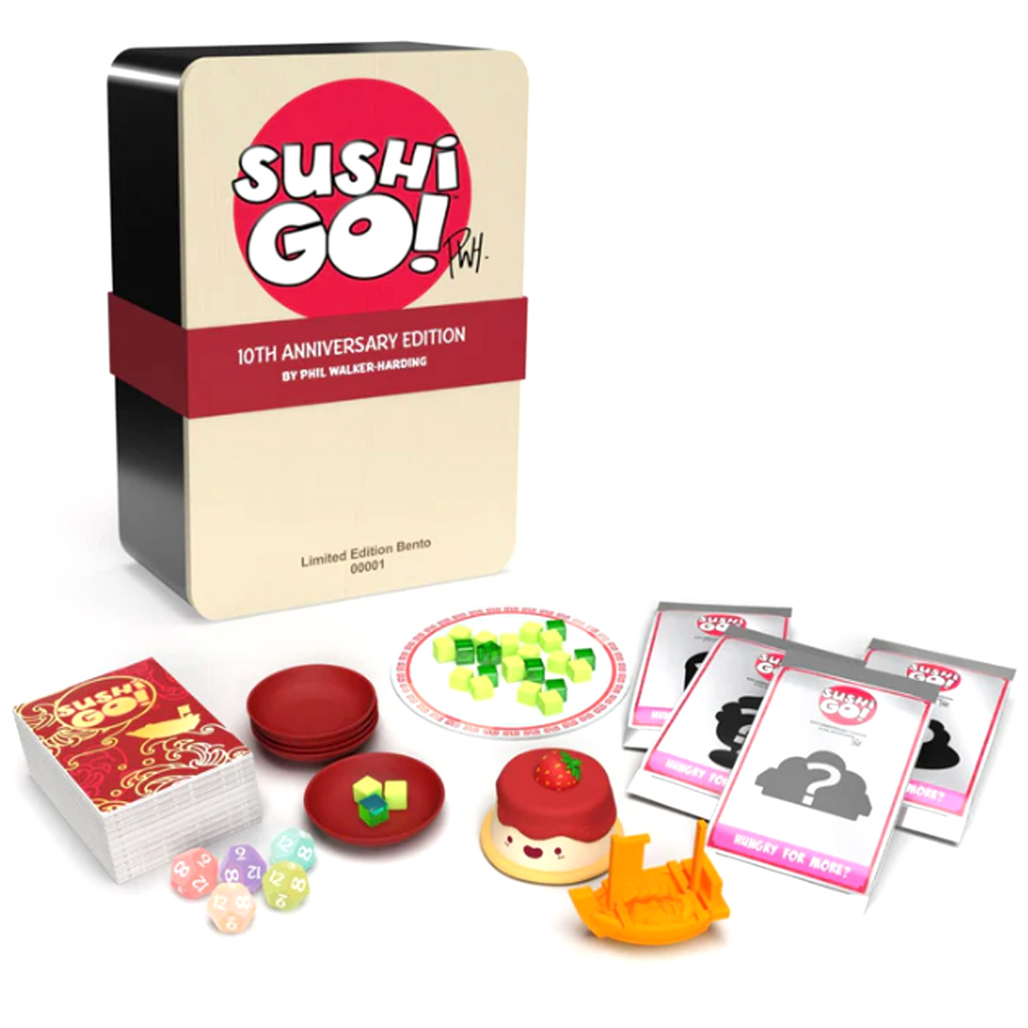 Sushi Go! Card Game - 10th Anniversary Edition Board game and Contents | Happy Piranha