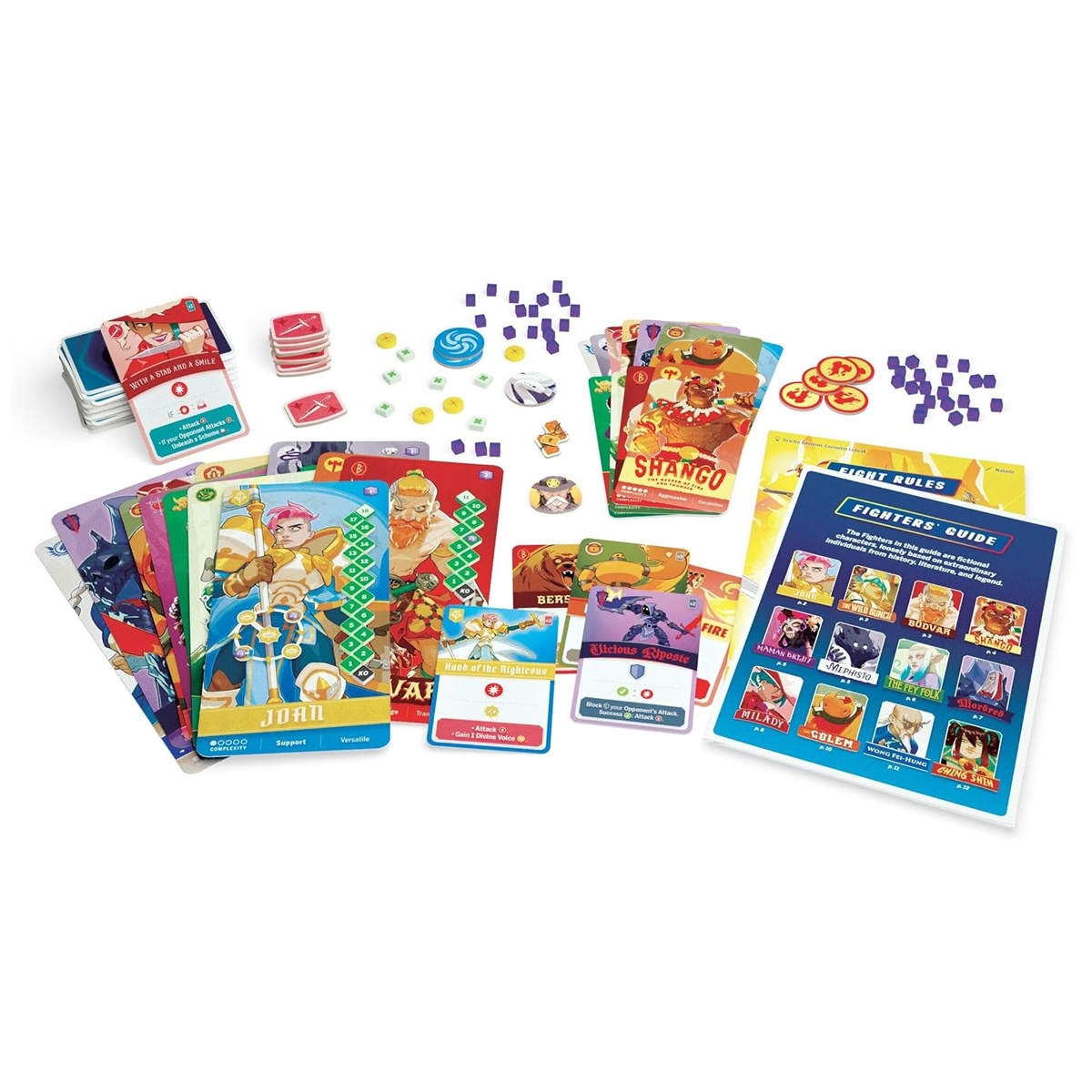 Tag Team: A Deck Building Card Game (Contents) on a White Background | Happy Piranha