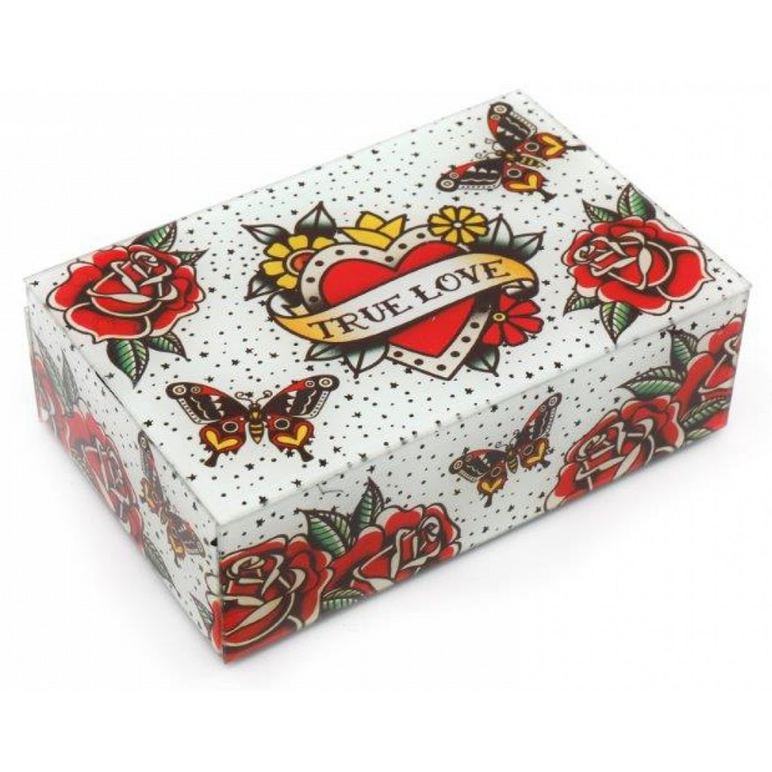 Glass Tattoo Design Jewellery & Trinket Storage Box | Happy Piranha