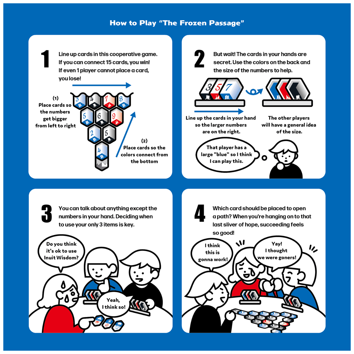 The Frozen Passage Board Game How to Play Infographic | Happy Piranha