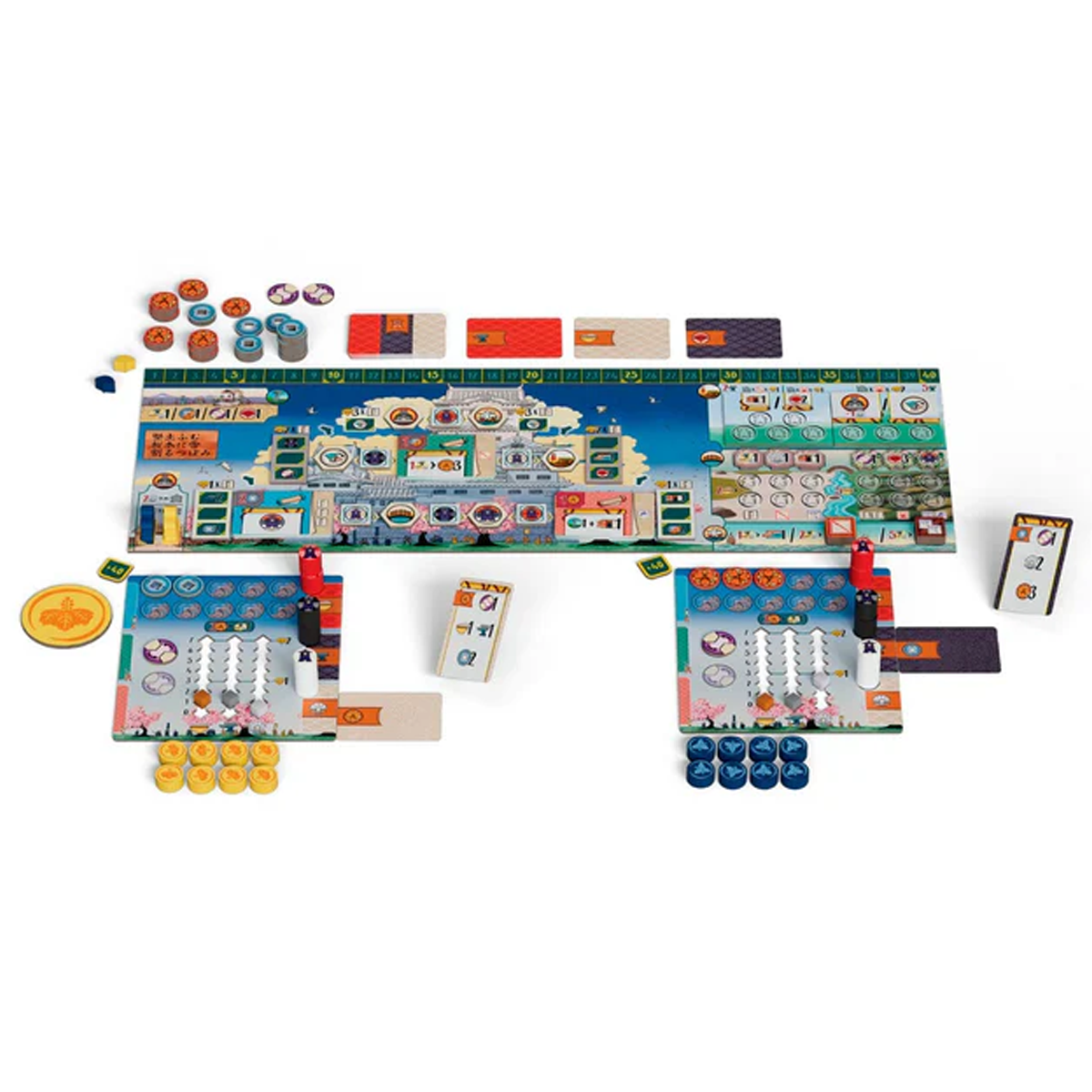 The White Castle Duel Board Game (Game Pieces) on a White Background | Happy Piranha