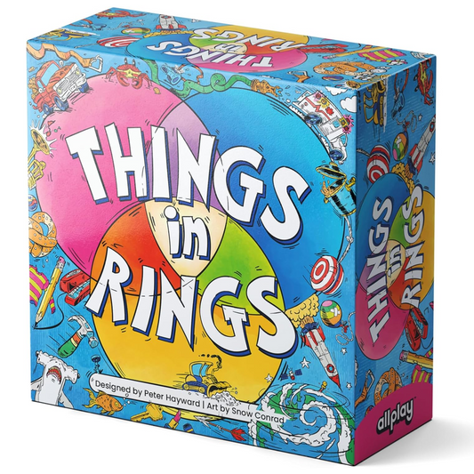 Things in Rings Board Game on a White Background | Happy Piranha