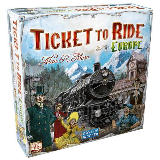 Ticket to Ride Europe Board Game (Front of Box) | Happy Piranha