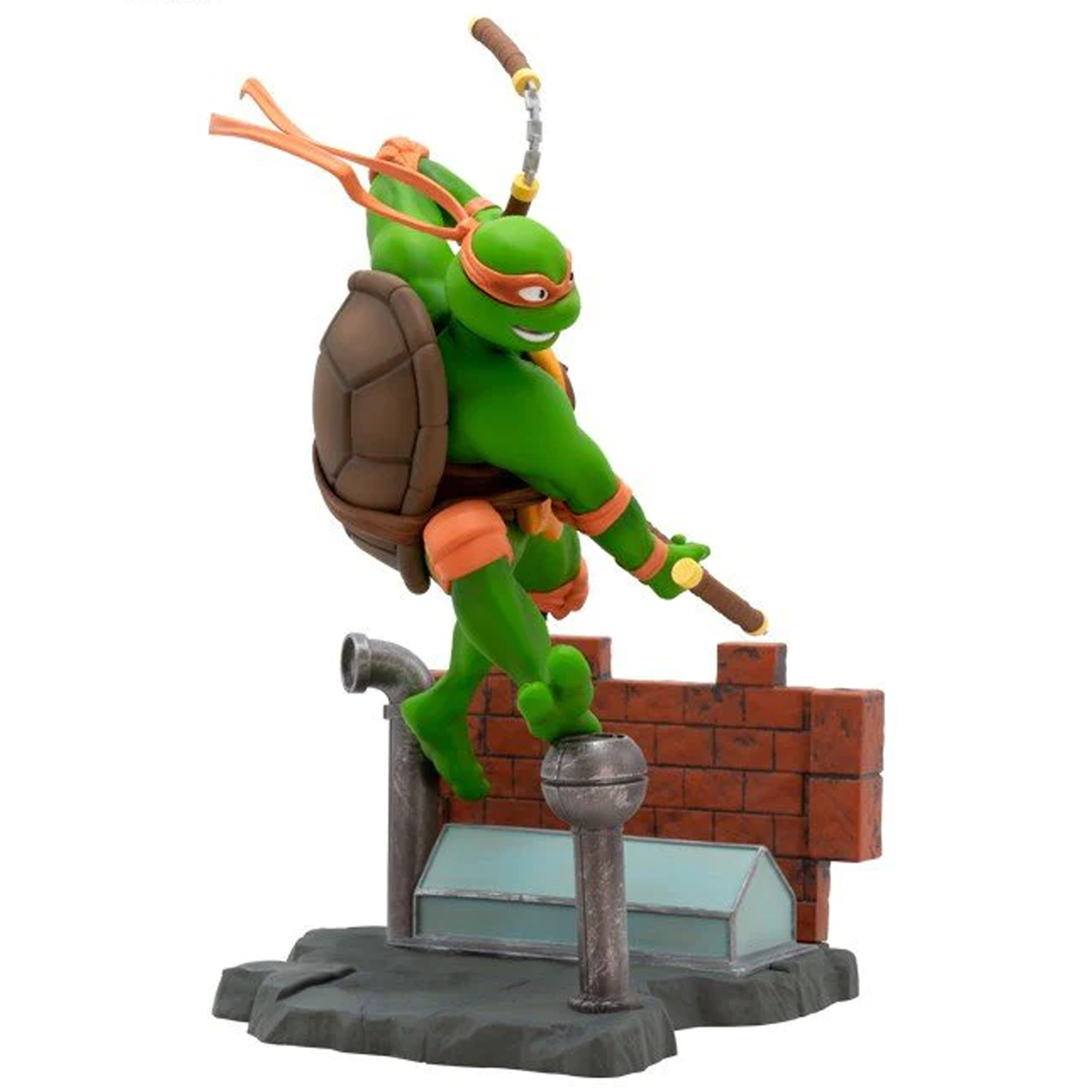 Teenage Mutant Ninja Turtles - Michelangelo 1:10 Scale TMNT Figure (Side) | Happy Piranha