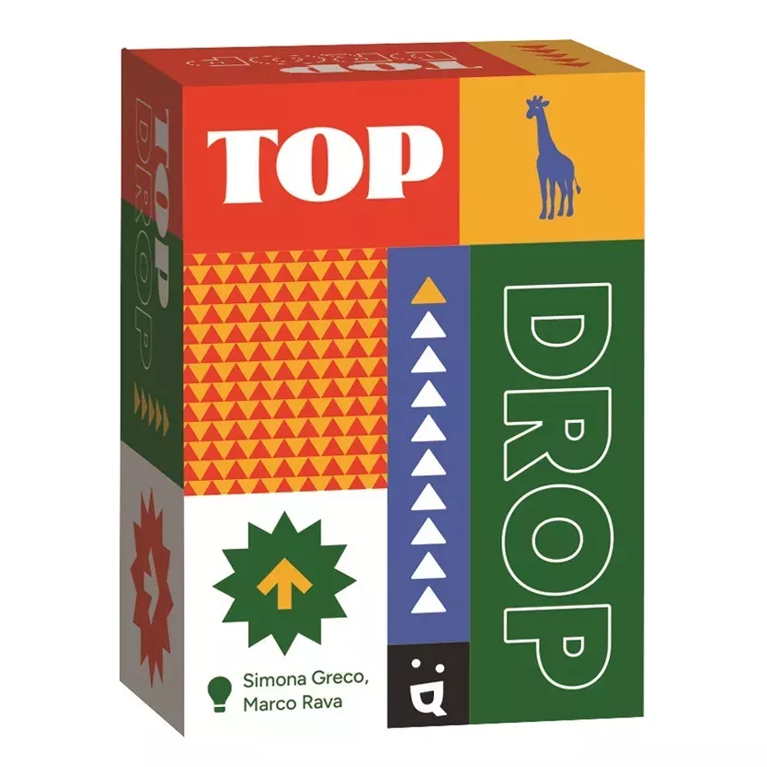 Top Drop Card Game (Front of Box) on a White Background | Happy Piranha
