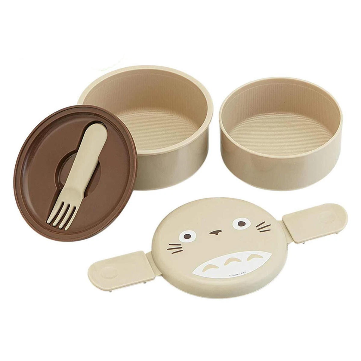 Studio Ghibli My Neighbour Totoro Bento Lunch Box on a White Background, Separated into Each of Its Pieces | Happy Piranha