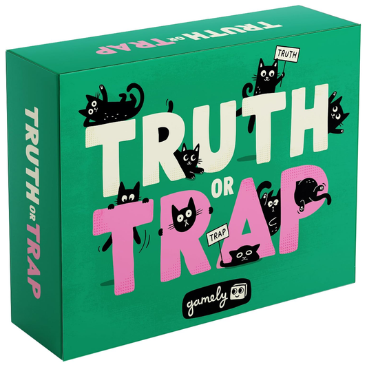 Truth or Trap Board Game on a White Background | Happy Piranha