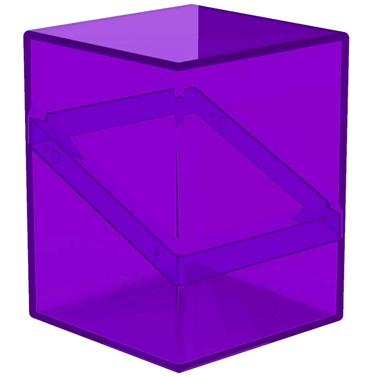 Ultimate Guard Boulder: 100+ Transparent Deck Box: Amethyst (Closed) On a White Background | Happy Piranha