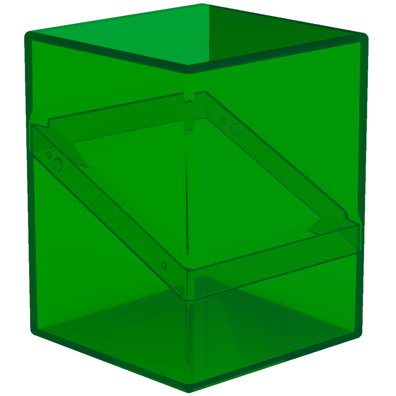 Ultimate Guard Boulder: 100+ Transparent Deck Box: Emerald (Closed) On a White Background | Happy Piranha