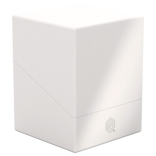 Ultimate Guard Boulder: 100+ Solid Deck Box: White (Closed) On a White Background | Happy Piranha