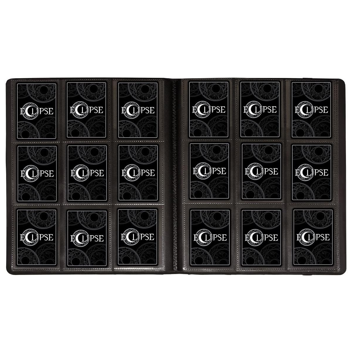 Ultra Pro 9 Pocket (360 Card) Eclipse Trading Card Binder: Black (Open With Cards in) | Happy Piranha