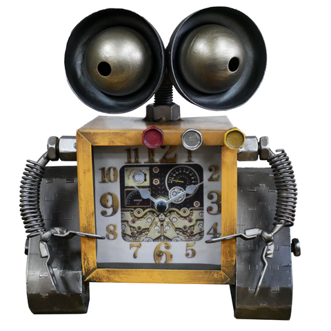 Friendly Waste Disposable Robot Clock | Happy Piranha