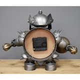 Standing Robot Warrior Clock With Hammers (Back) | Happy Piranha