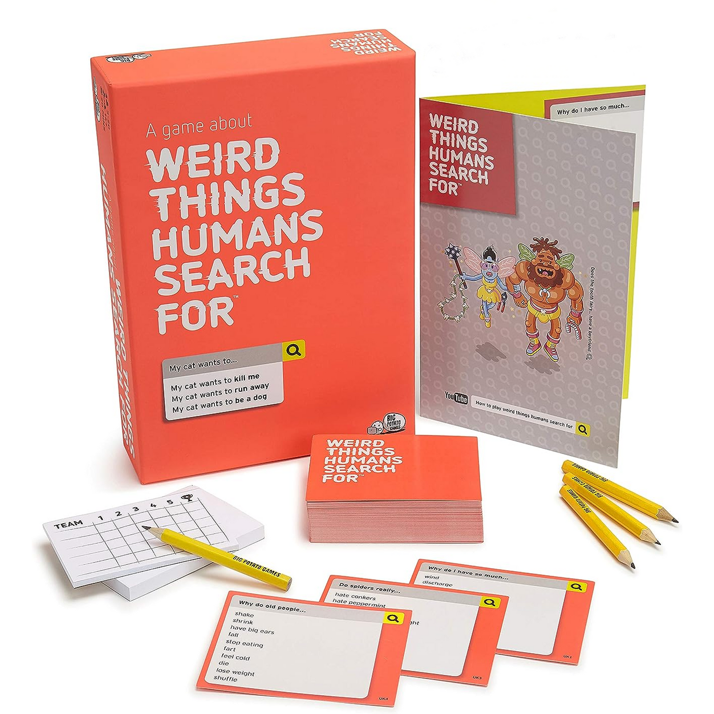 Weird Things Humans Search For - Party Card Game Contents | Happy Piranha