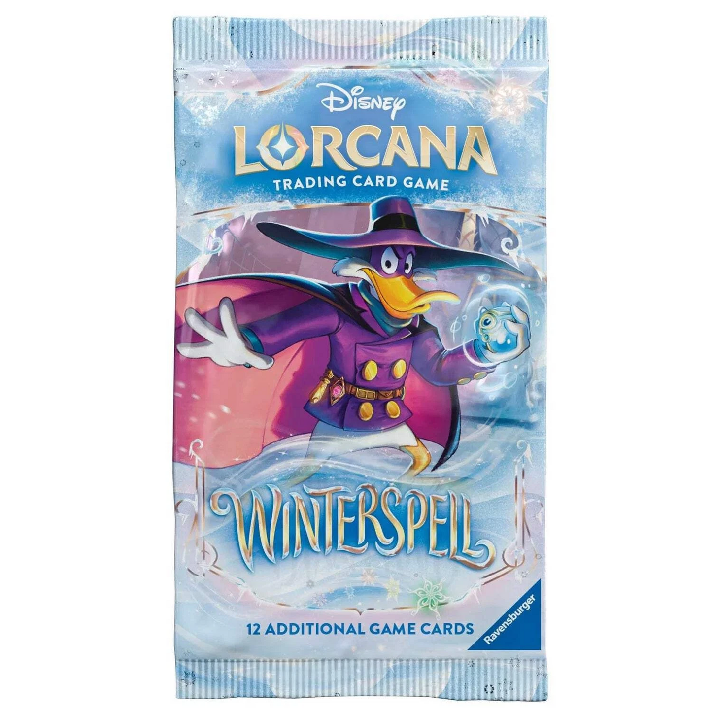 Disney Lorcana Trading Card Game Winterspell Booster Pack (Duck Artwork) on a White Background | Happy Piranha