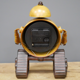Yellow Standing Robot With Tracks Clock (Back) | Happy Piranha