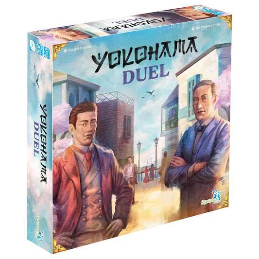 Yokohama Duel Board Game (Front of Box) on a White Background | Happy Piranha