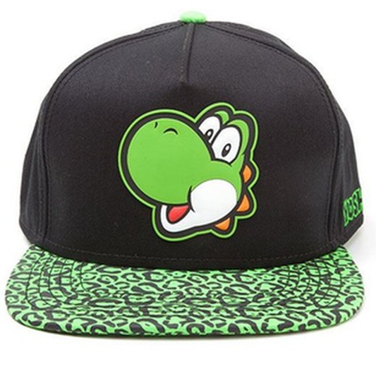 Green Yoshi Camo- Nintendo Super Mario Snapback Cap  (Front) | Happy Piranha