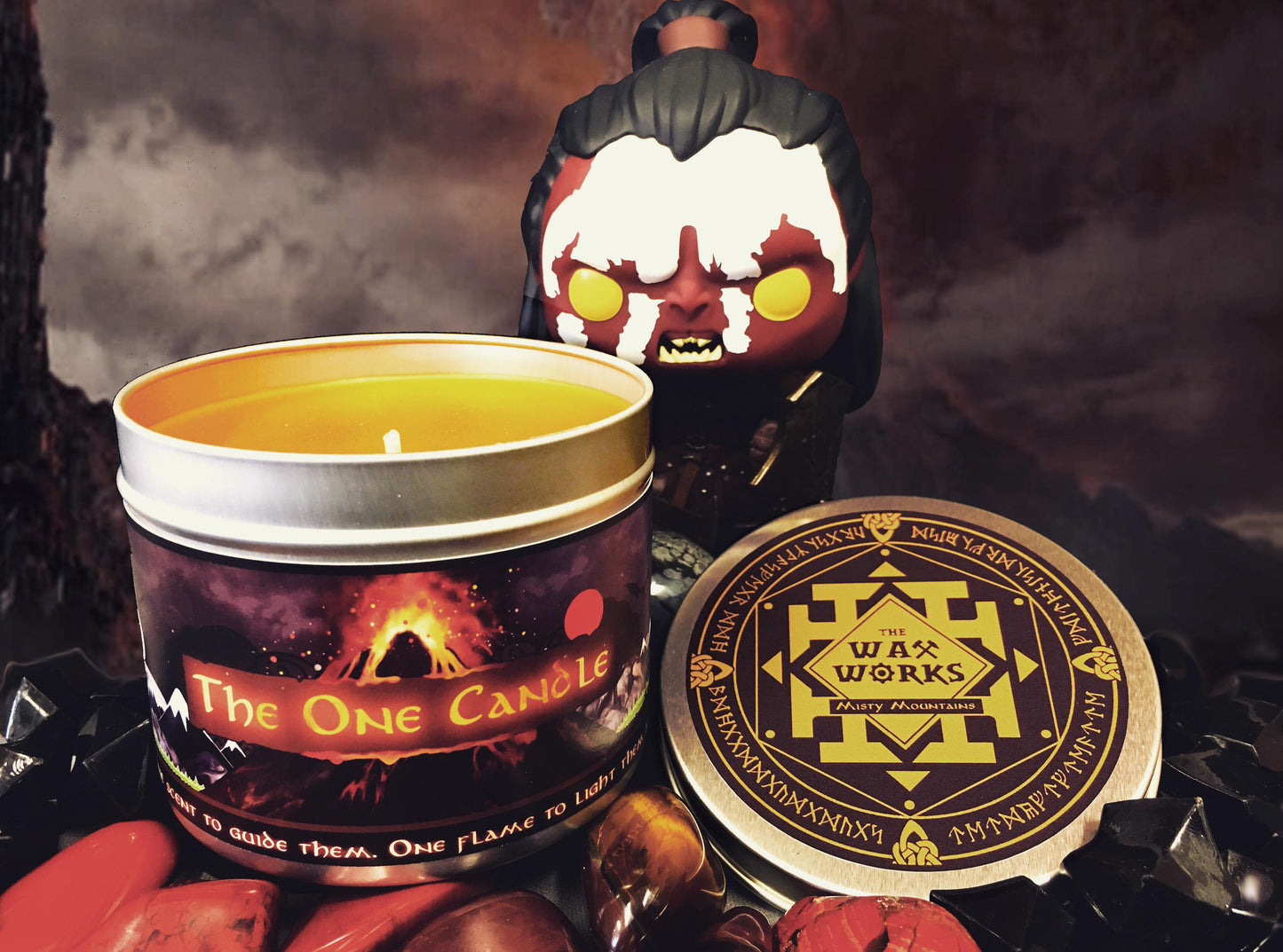 The One Candle with lid off and Lurtz Funko Pop Vinyl