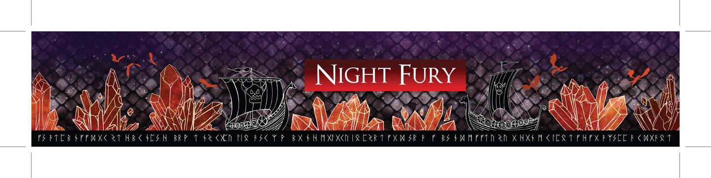 Night Fury Scented Candle label artwork | Happy Piranha