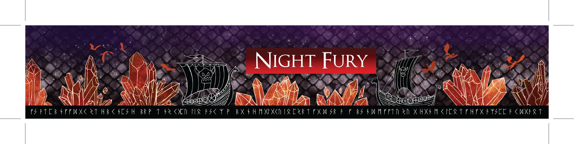 Night Fury Scented Candle label artwork | Happy Piranha