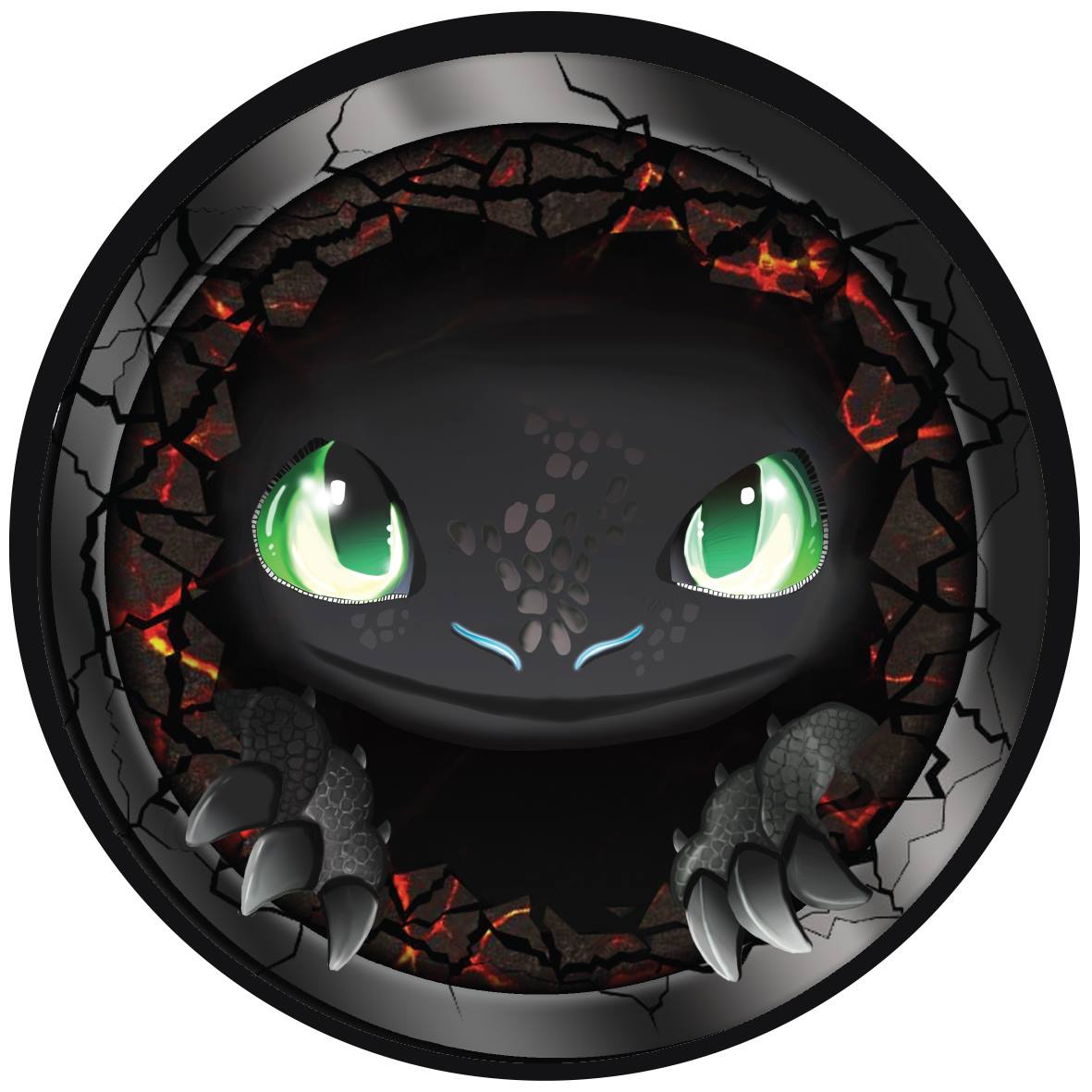 Night Fury scented candle dragon lid artwork | Happy Piranha