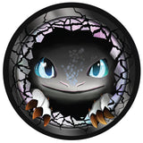 Light Fury dragon candle lid artwork | Happy Piranha