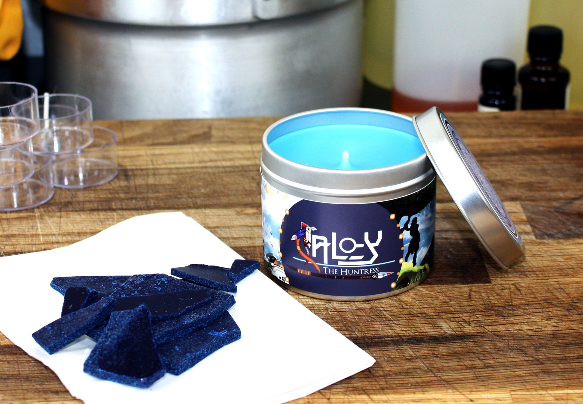 Aloy the Huntress scented candle and wax by Happy Piranha