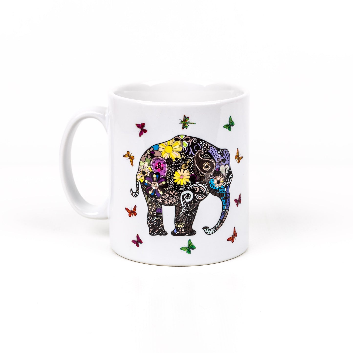 Henna art elephant tea mug by Happy Piranha