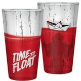 IT Time to Float Drinking Glass back and front design | Happy Piranha