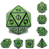 Magic Rune Polyhedral Dice Sets (Green) | Happy Piranha