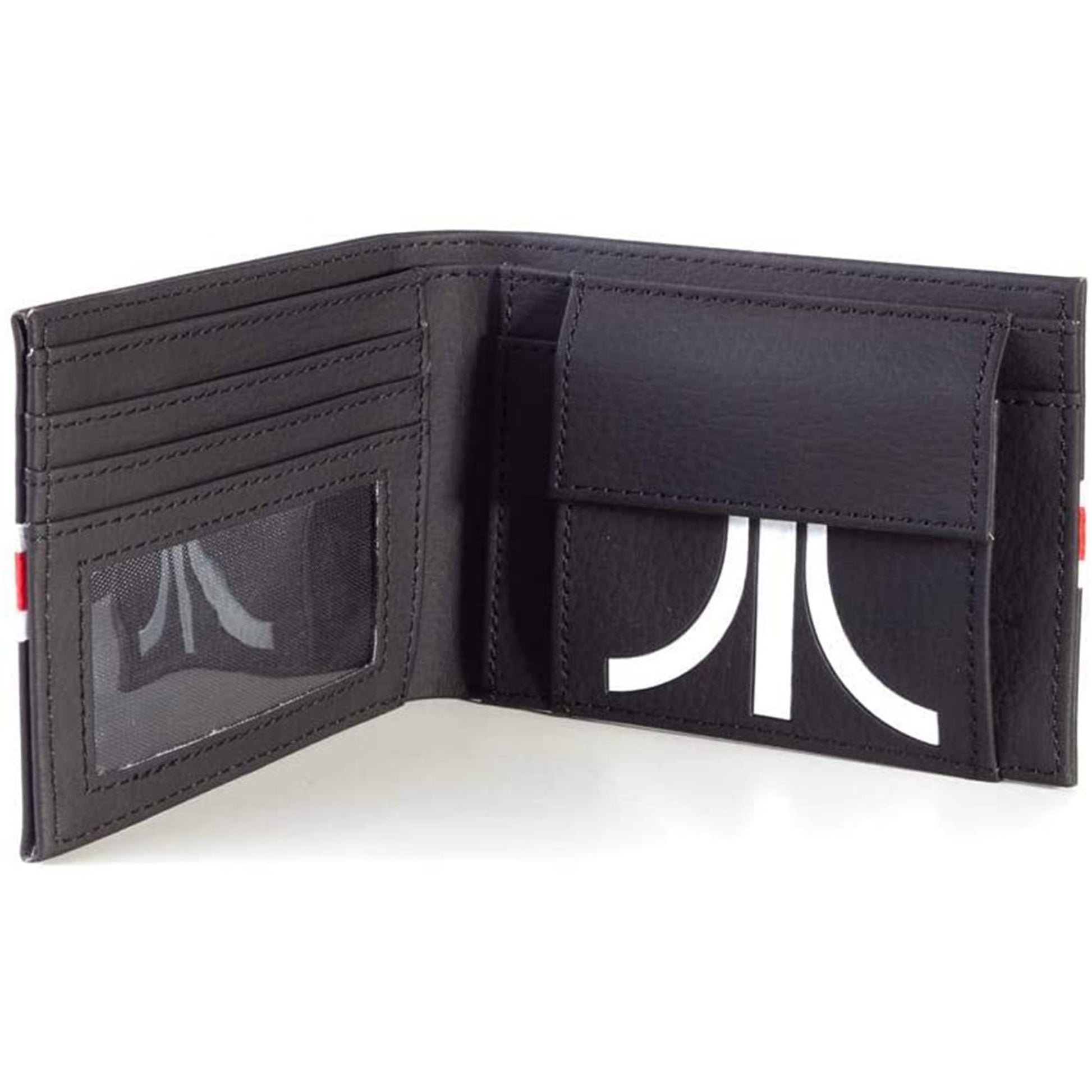 Atari Black, Red and White Stripe Retro Bifold Wallet (Inside) | Happy Piranha