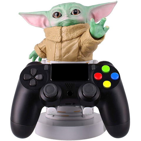 Star Wars Baby Yoda Cable Guy Phone and Controller Holder  With a PlayStation Controller | Happy Piranha