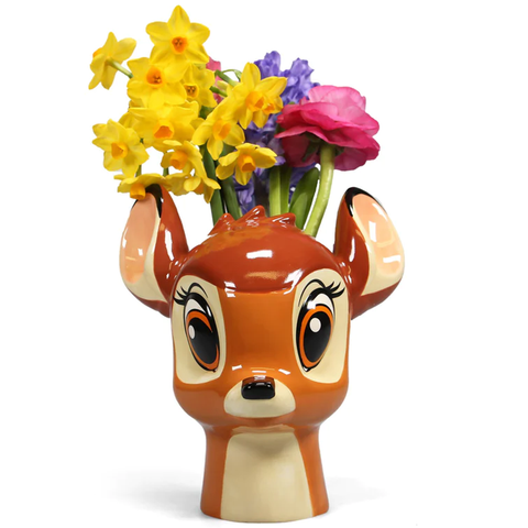 Disney Bambi Ceramic Vase / Table Top Storage Organiser With Some Colourful Flowers in | Happy Piranha