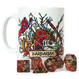 Dungeons and Dragons (DnD) Customisable Class (Barbarian) Dice Mug | Happy Piranha