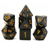 Voltrock - Yellow Number Obsidian Poly Dice Set | Happy Piranha