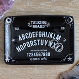 Black Ouija Talking Spirit Board Trinket Dish on a Table | Happy Piranha