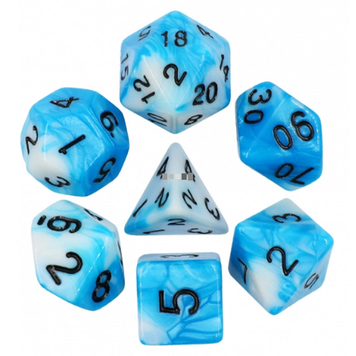 Blend Poly Dice Set - Blue Skies (Blue and White) | Happy Piranha