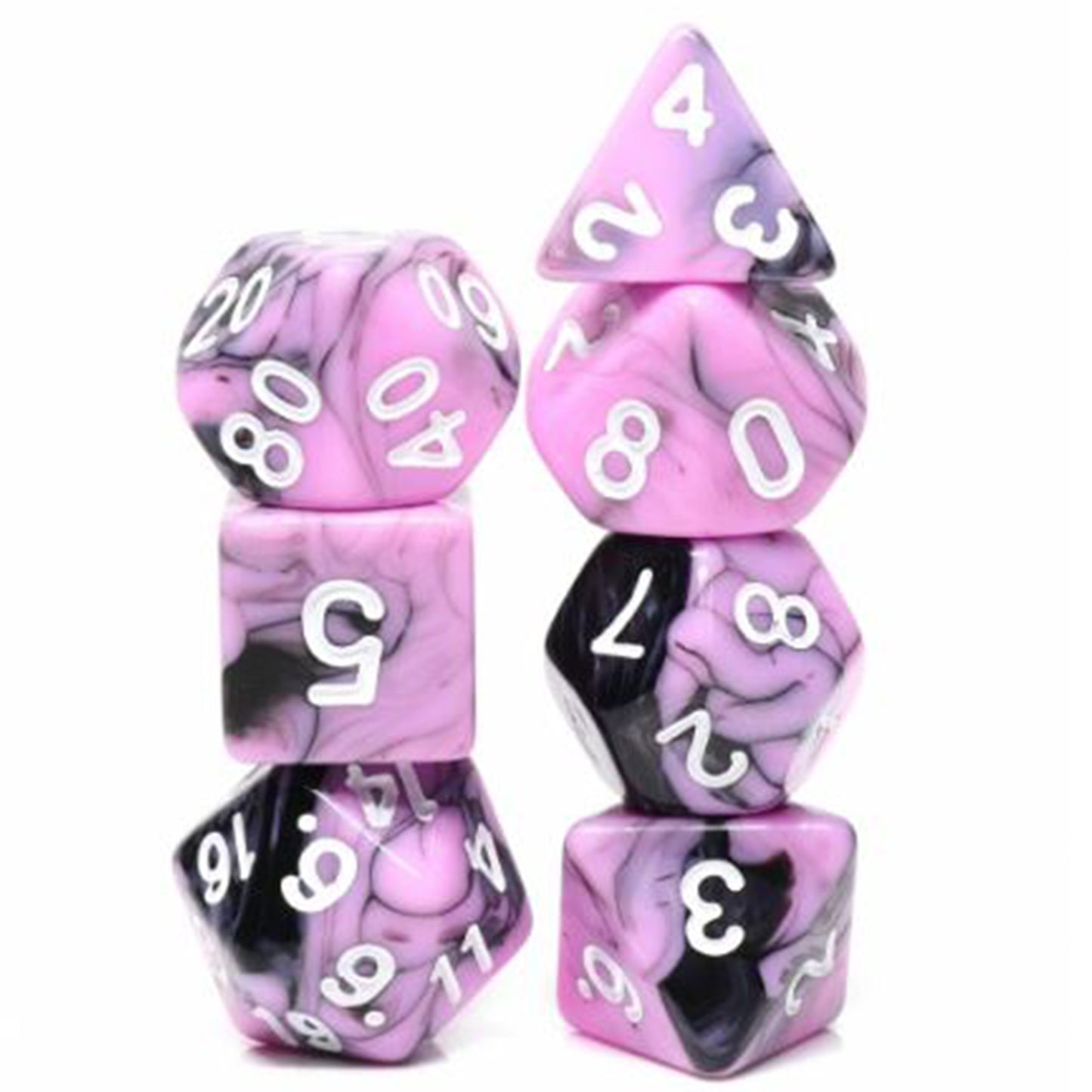 Blend Poly Dice Set - Blueberry Smoothie (Pink and Black) | Happy Piranha