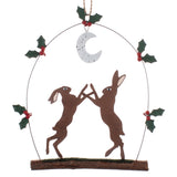 Boxing Hares: Hanging Christmas Decoration | Happy Piranha