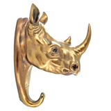 Bronze Effect Large Rhino Wall Hook | Happy Piranha