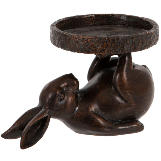 Bunny on His Back Candle Holder | Happy Piranha