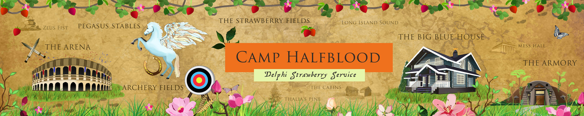 Camp Halfblood scented candle label candle by Happy Piranha