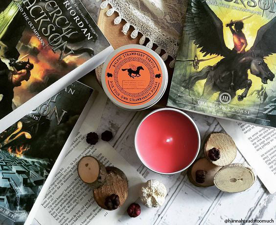 Camp Halfblood percy jackson inspired scented candle from happy piranha.