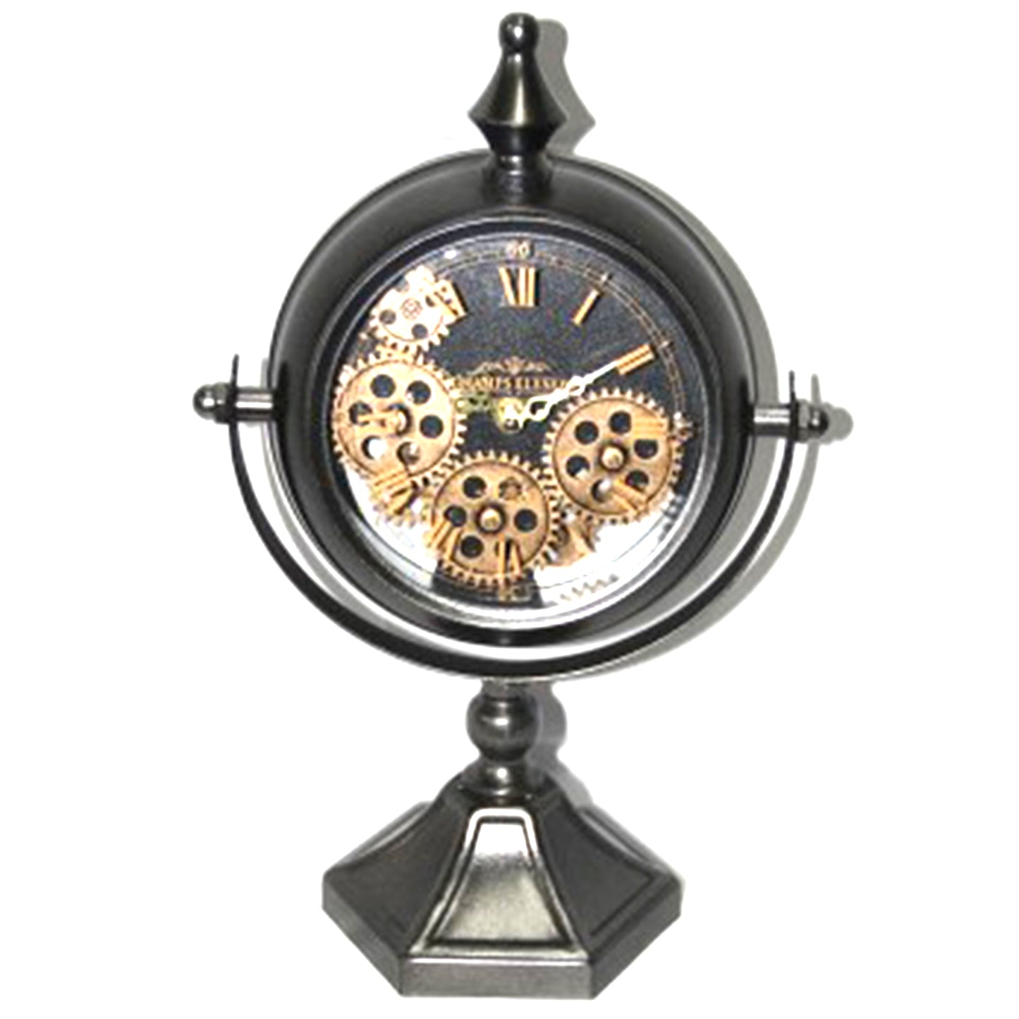 Free Standing Captain Cook's Mechanical Table Clock in Gun Metal Colour | Happy Piranha