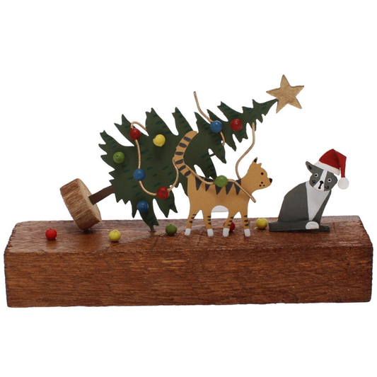Cat Christmas Tree Chaos Christmas Decoration | Happy Piranha