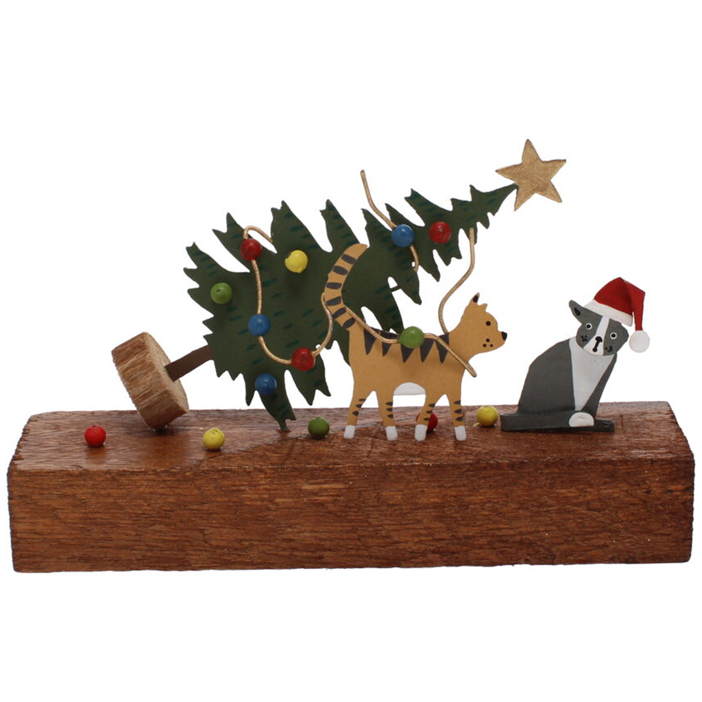 Cat Christmas Tree Chaos Christmas Decoration Happy Piranha