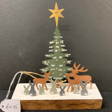 Forest Animals Festive Scene: Christmas Decoration on a Black Background | Happy Piranha