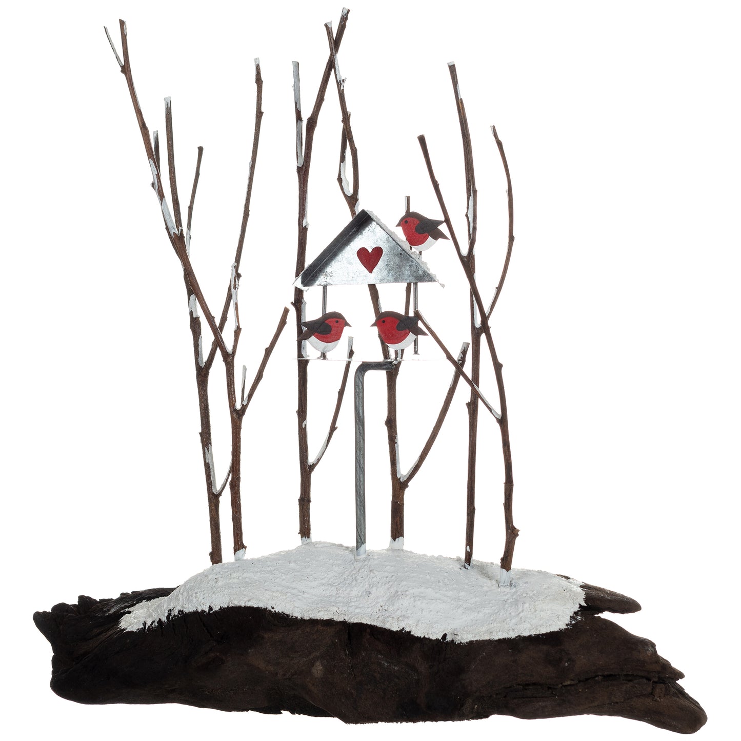 Festive Robins Bird Table Scene: Christmas Decoration | Happy Piranha