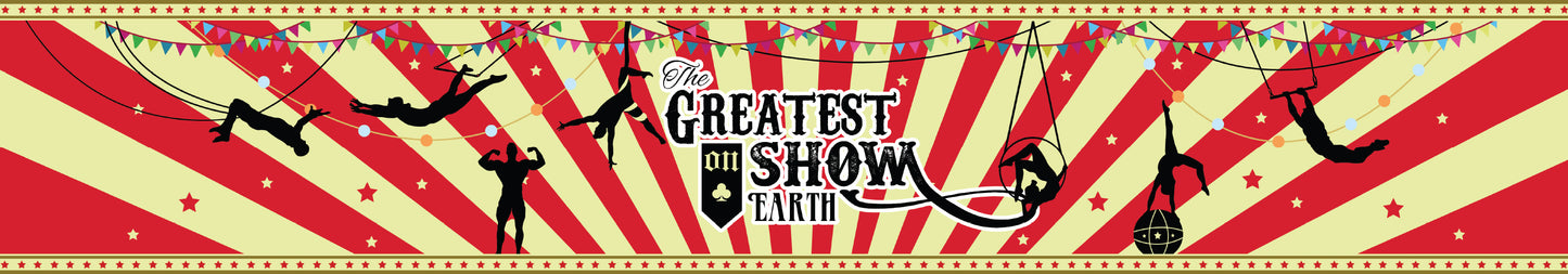 The Greatest Show on Earth scented candle label design | Happy Piranha.